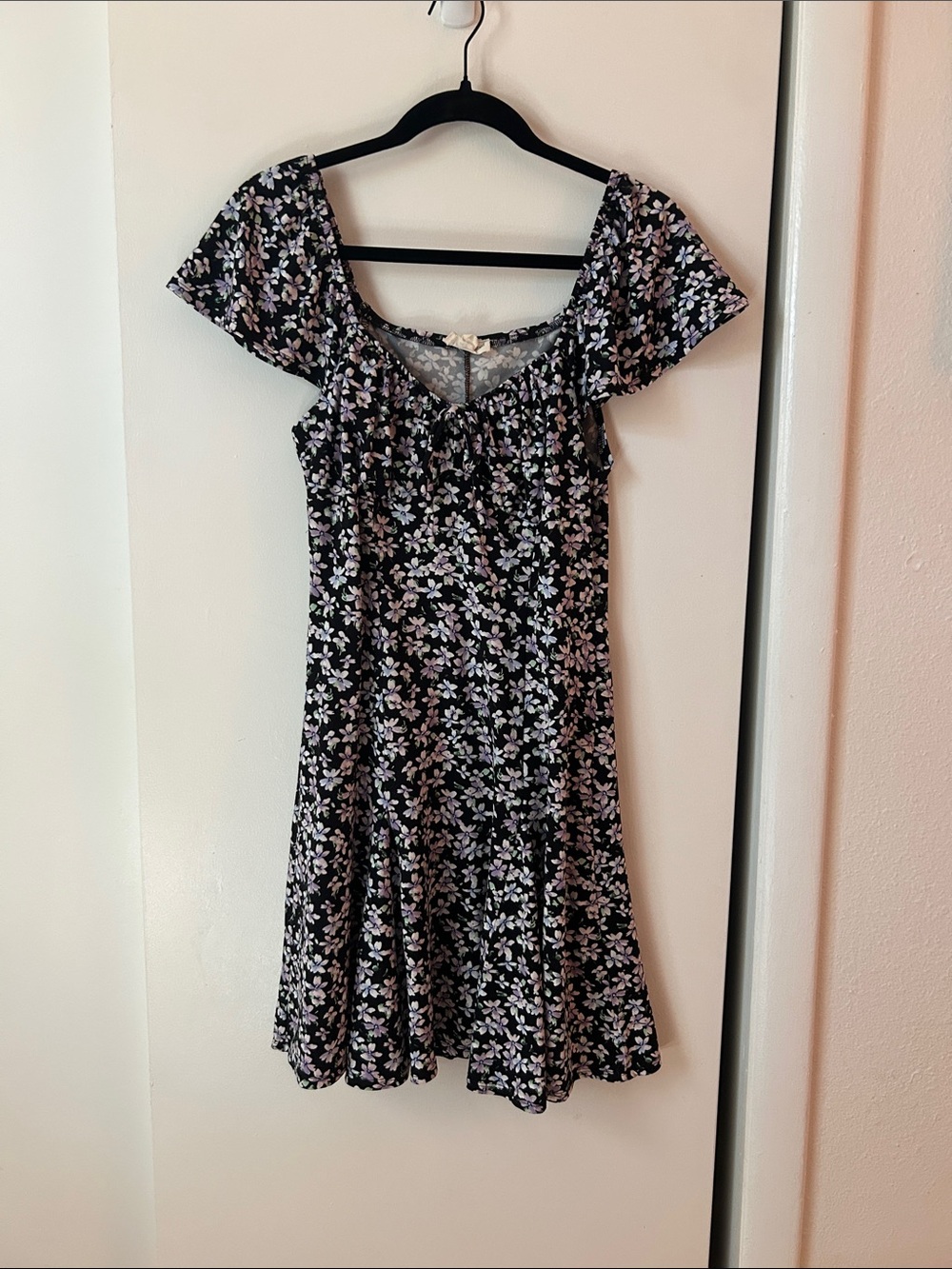 Floral Black Summer Fit & Flare Dress